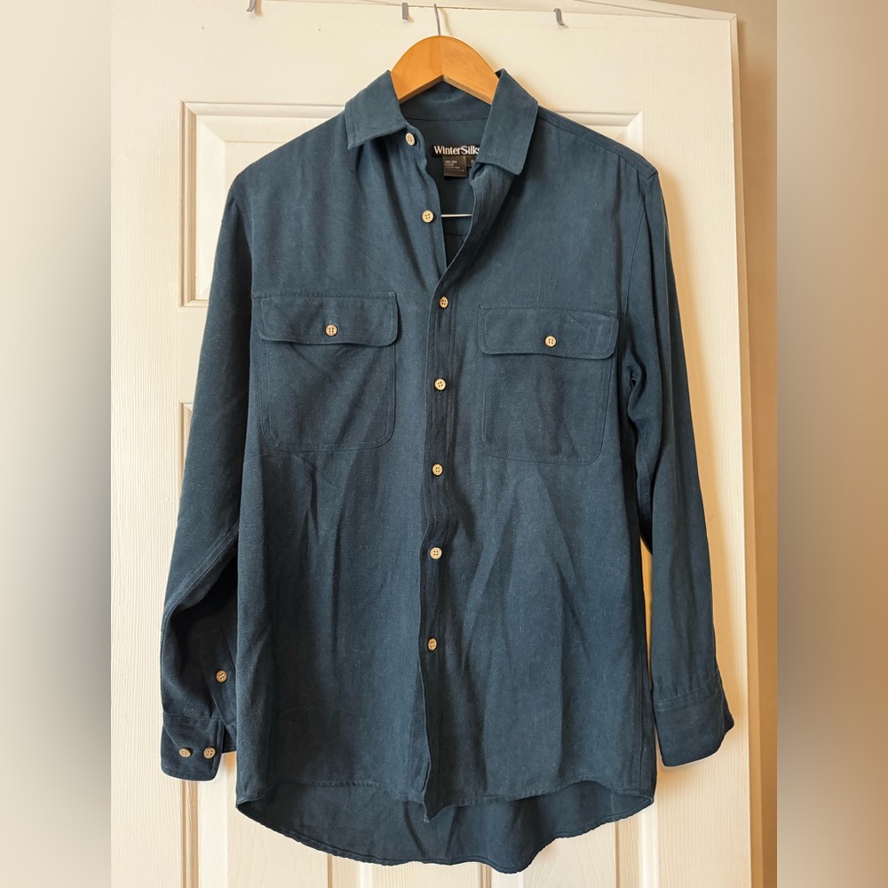 WinterSilks 100% Silk Button Down Shirt Men's S 0531